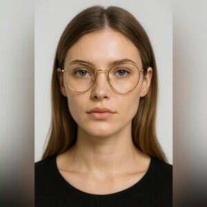 Celine Women Eyeglasses Metal Shiny Gold Demo Round CL50095U 028